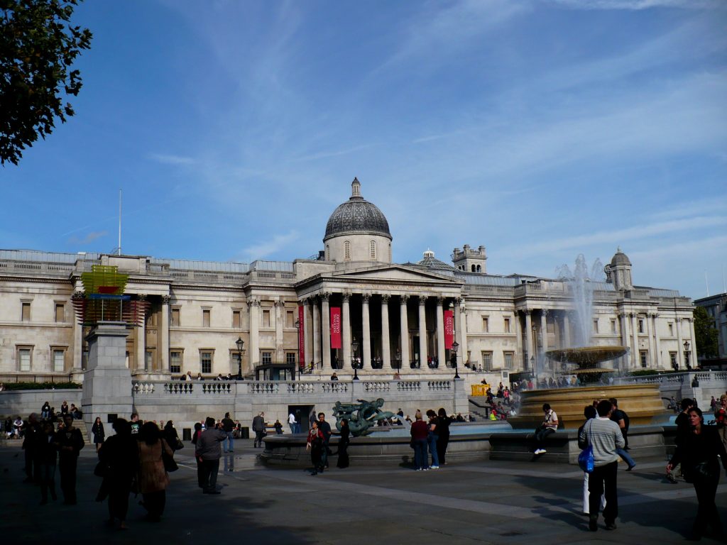 Národní galerie, Trafalgar Square, Londýn - Cestopis Severovýchodní Anglie,