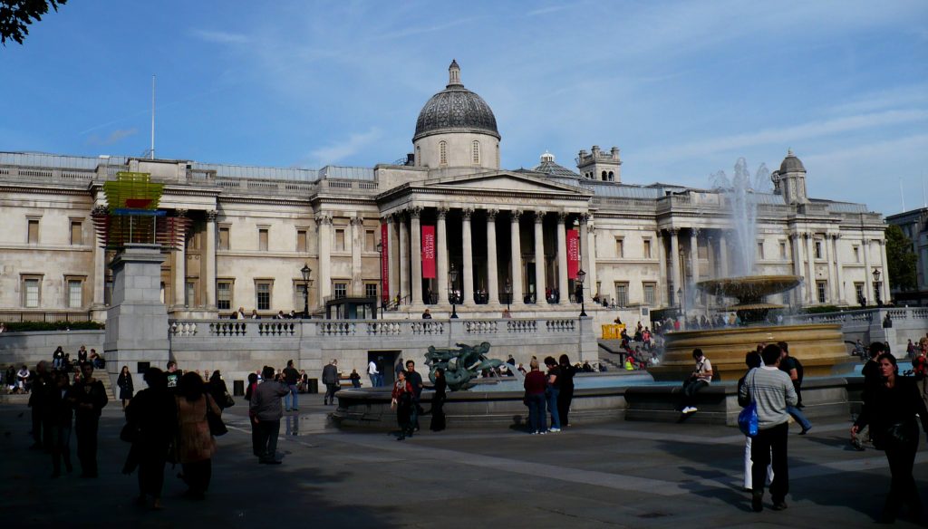 Národní galerie, Trafalgar Square, Londýn - Cestopis Severovýchodní Anglie,